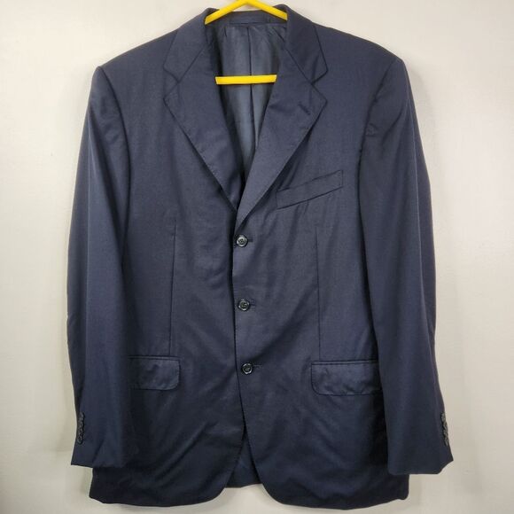 Ermenegildo Zegna Mens 3 Button Double Vented Wool Sport Coat Blazer 40R - Picture 1 of 7